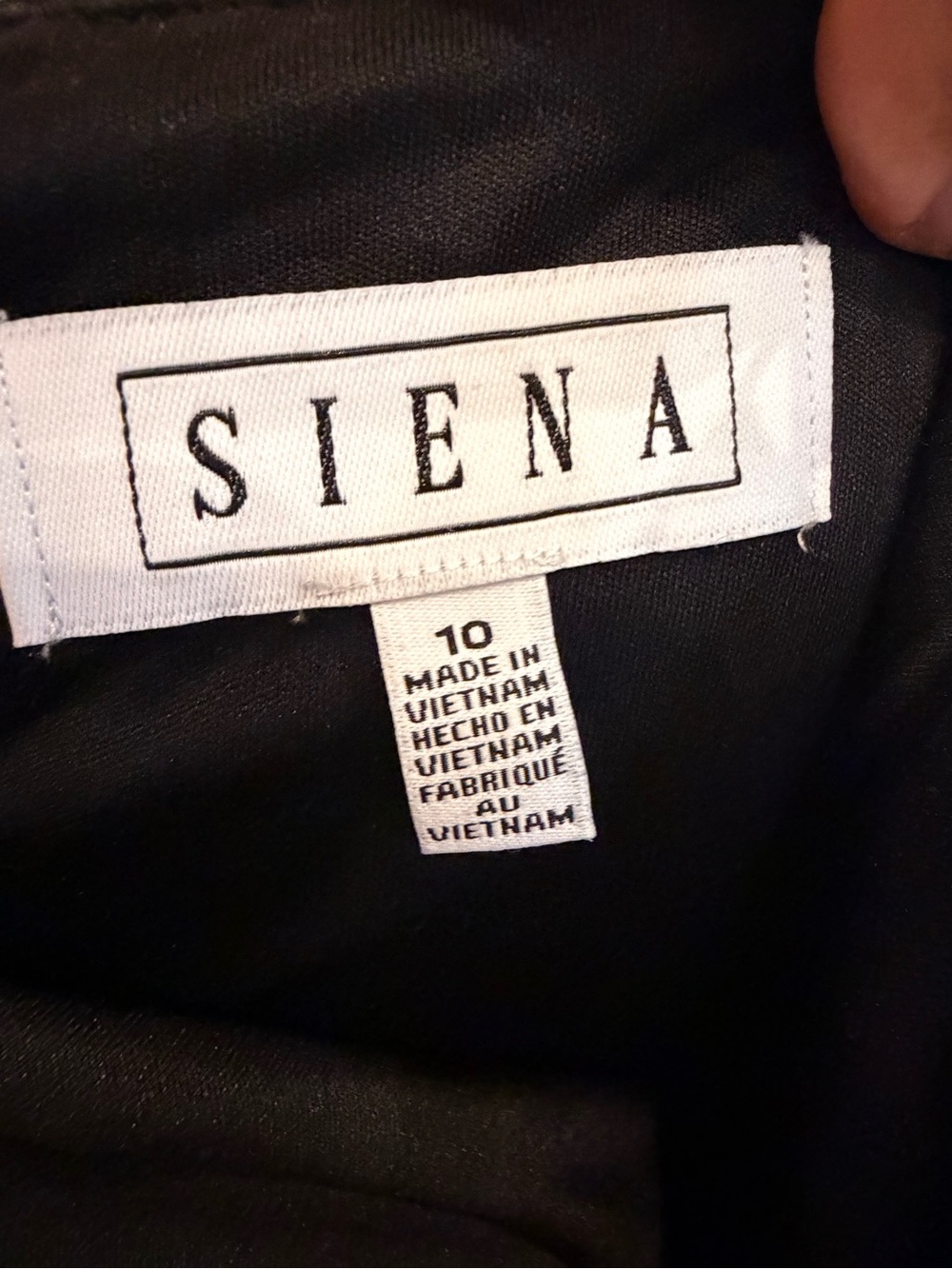 Siena Black Floral Embroidered with zipper closure Dress size 10 - Picture 4 of 5